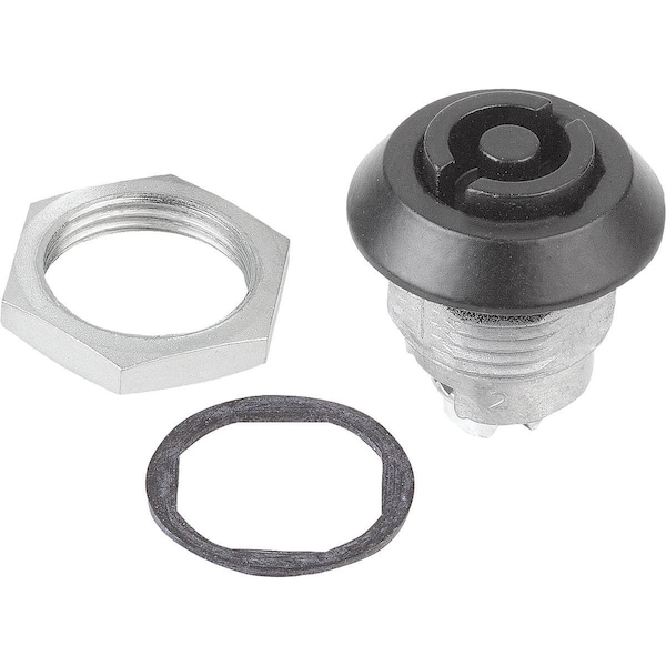 Kipp Secure Quarter-Turn Lock, H=18, 5, Zinc Black Powder-Coated K0524.182 - main